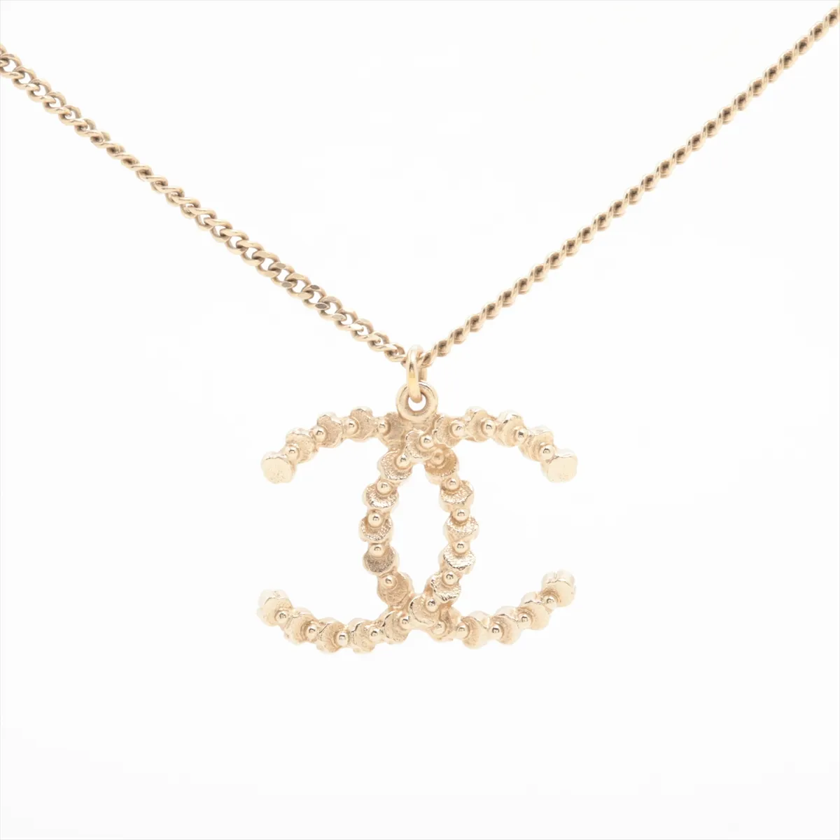 Coco Mark A18B Necklace, GP x Rhinestone, Gold. Shows signs of wear including — view 2