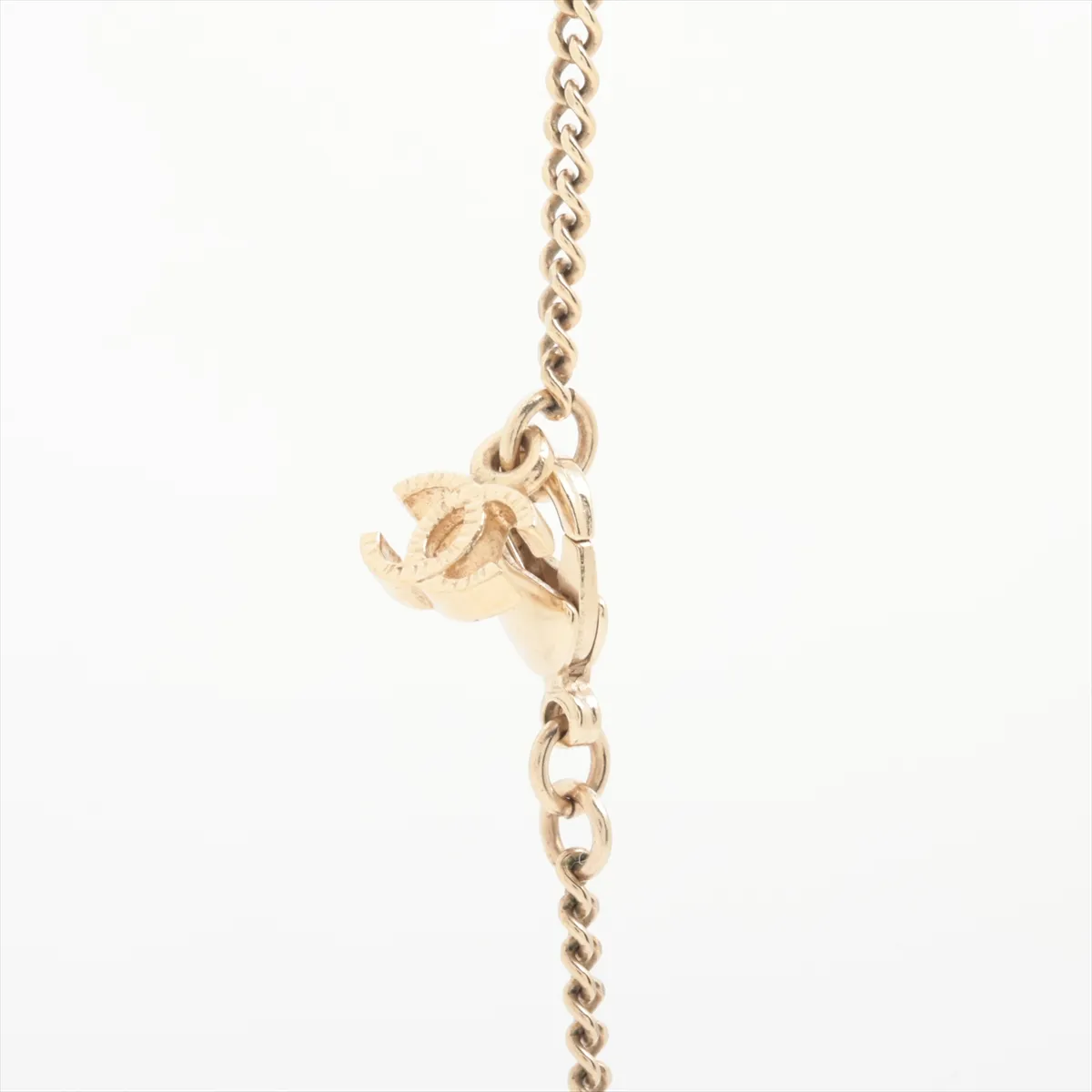 Coco Mark A18B Necklace, GP x Rhinestone, Gold. Shows signs of wear including — view 3
