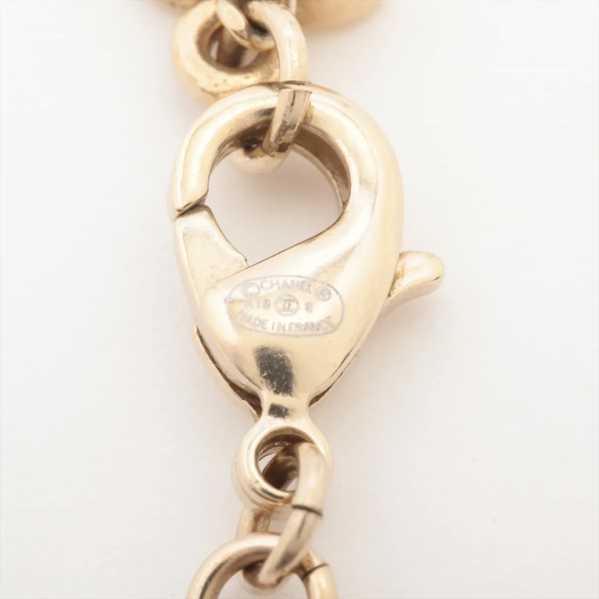 Coco Mark A18B Necklace, GP x Rhinestone, Gold. Shows signs of wear including — view 4