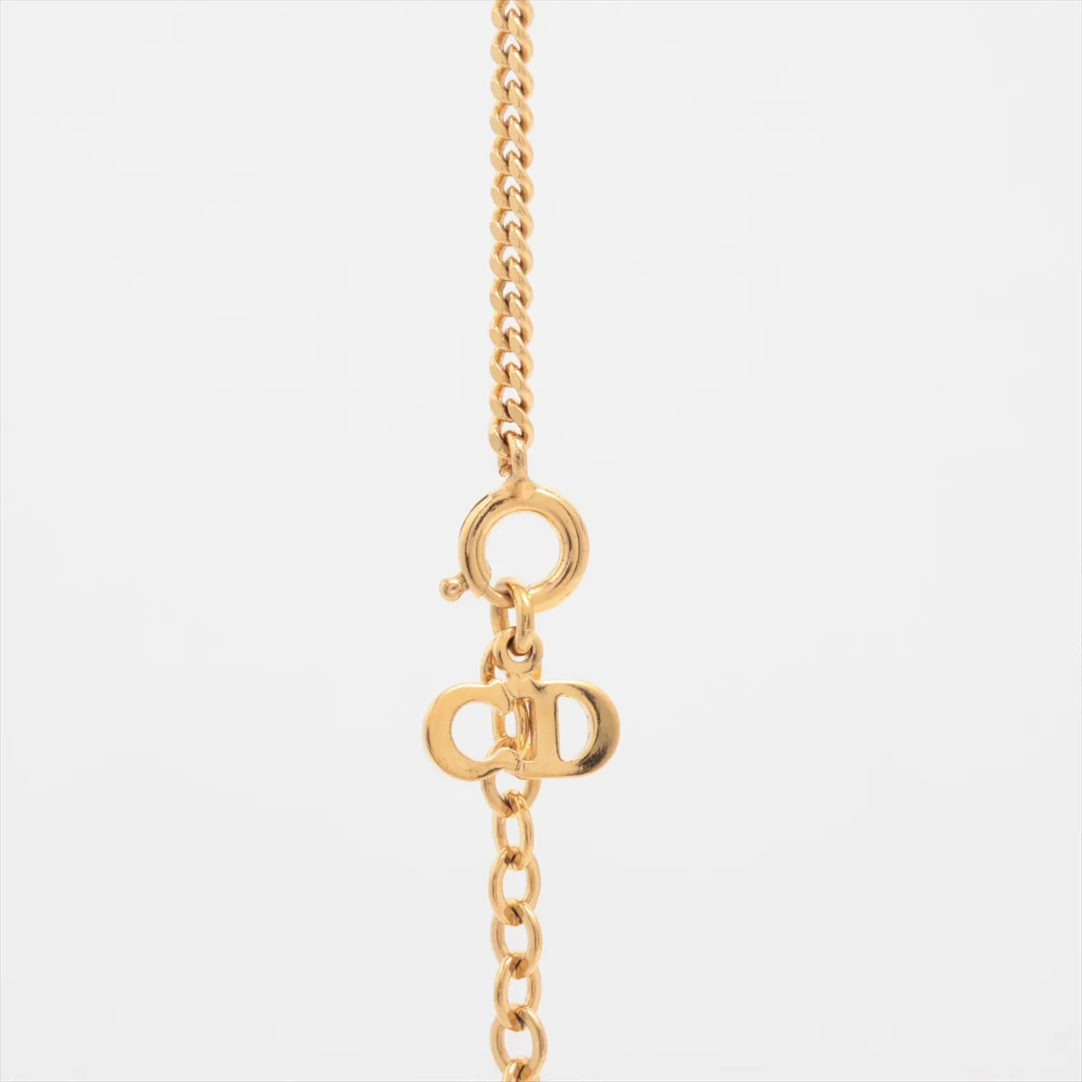 CD Logo Necklace GP x Rhinestone Gold — view 3