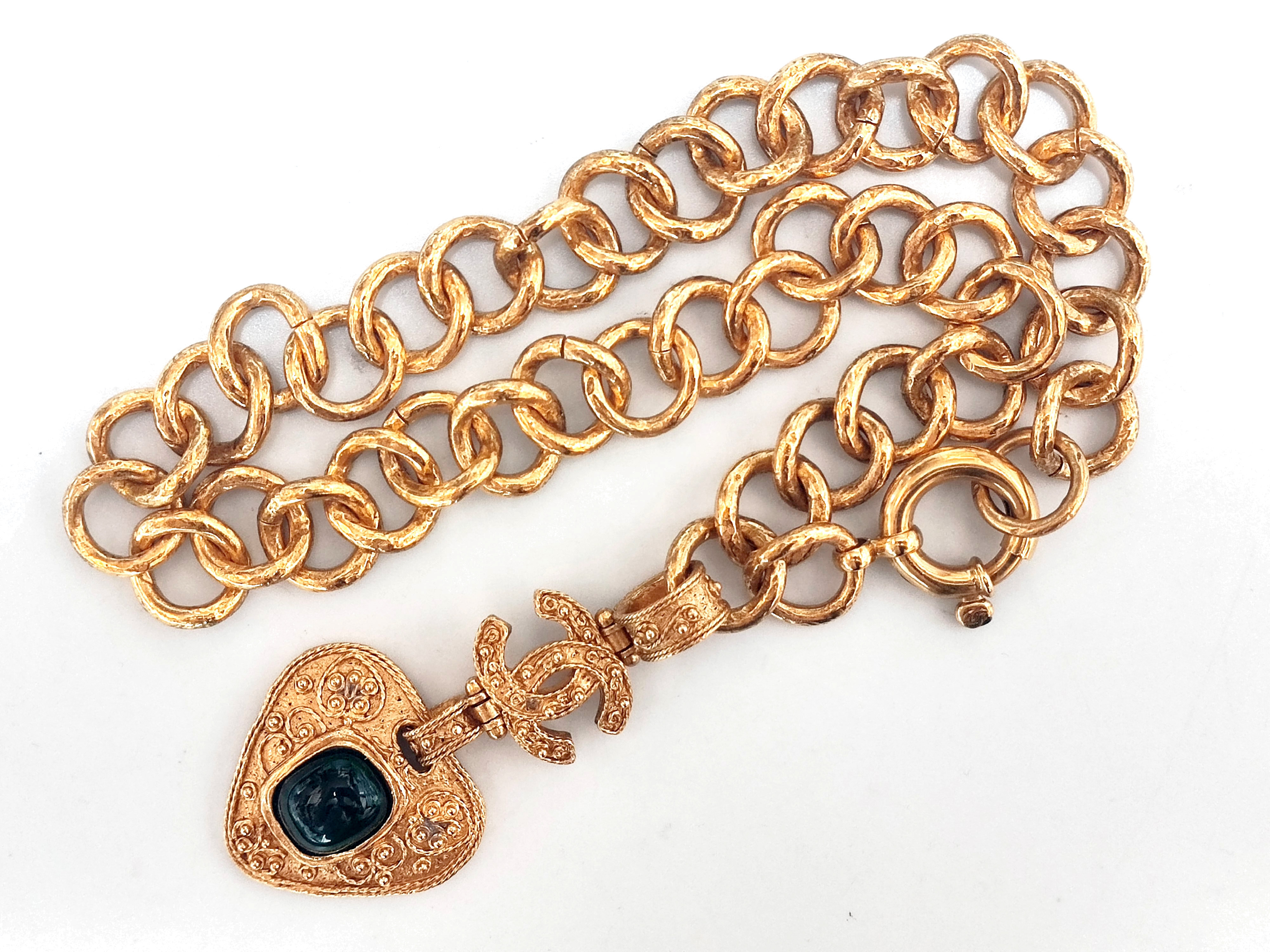 Gripoix Coco Mark Triangle Swing Necklace 94A Necklace — view 6