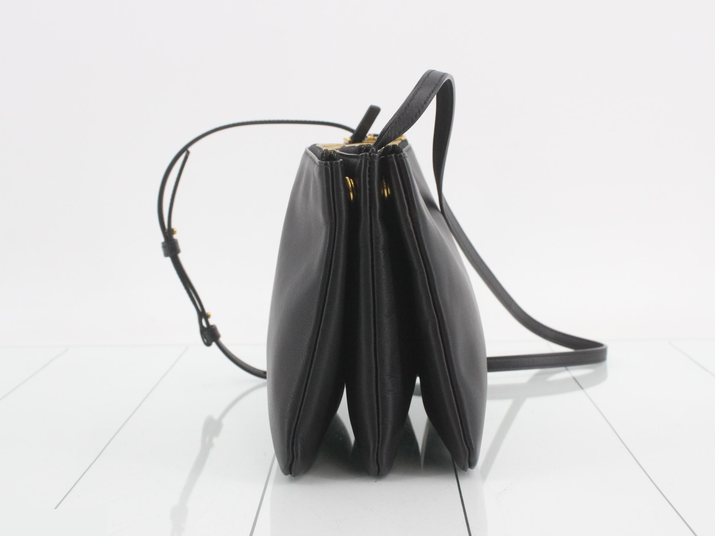 Trio Large Shoulder Bag, Lambskin, Black, Dust Bag Included, 25 x 18 x 4 cm — view 3