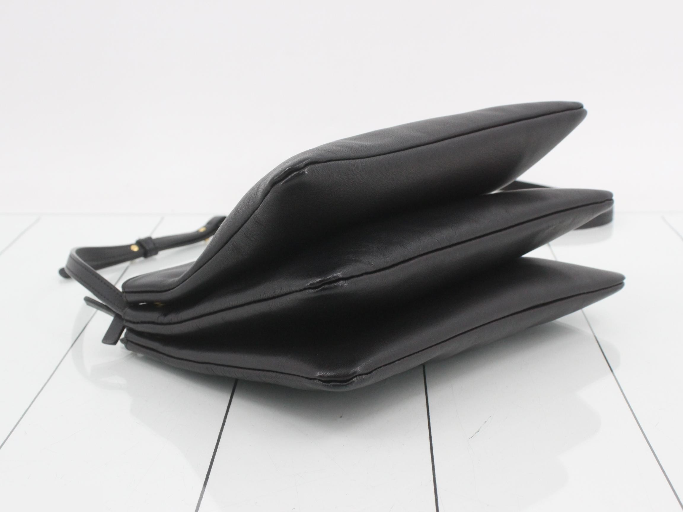 Trio Large Shoulder Bag, Lambskin, Black, Dust Bag Included, 25 x 18 x 4 cm — view 5