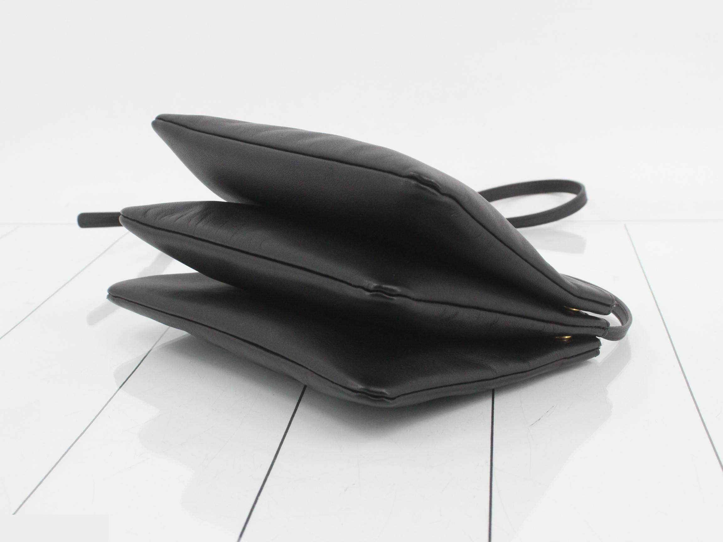 Trio Large Shoulder Bag, Lambskin, Black, Dust Bag Included, 25 x 18 x 4 cm — view 6