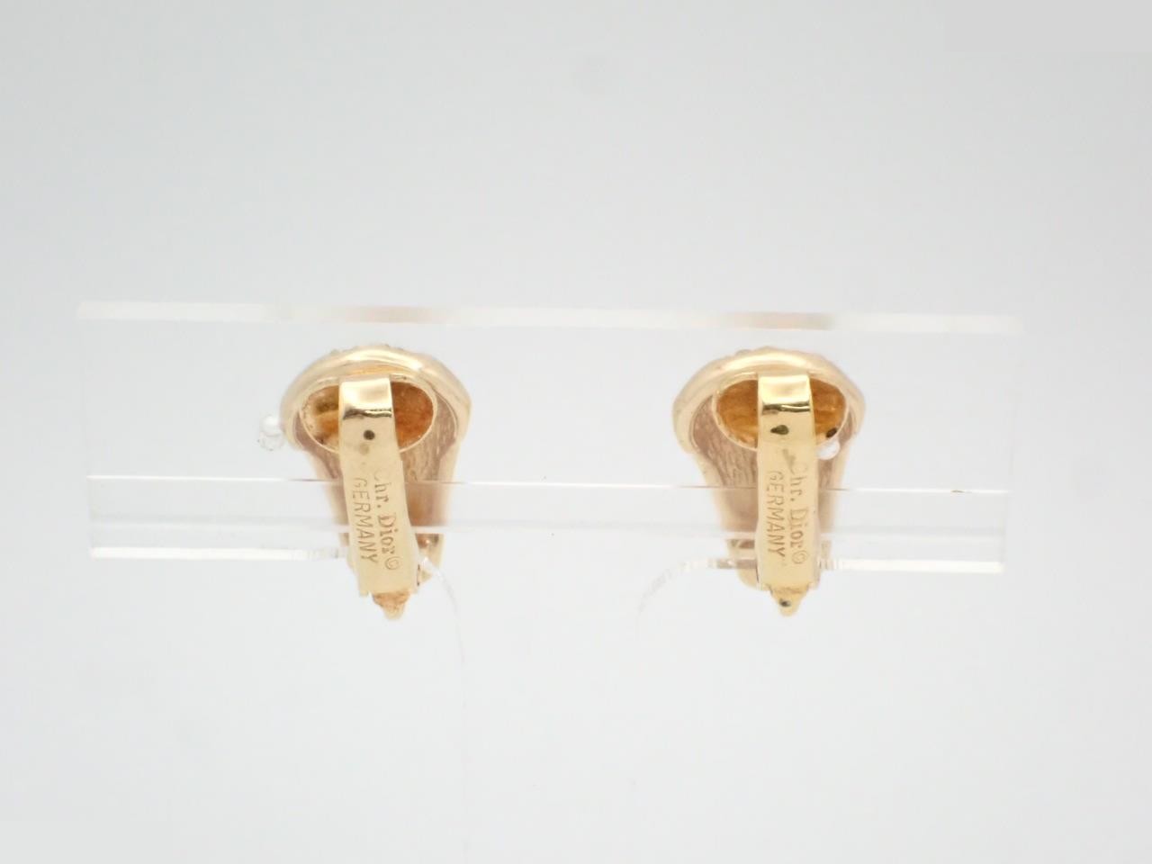 Gold earrings with stones — view 2
