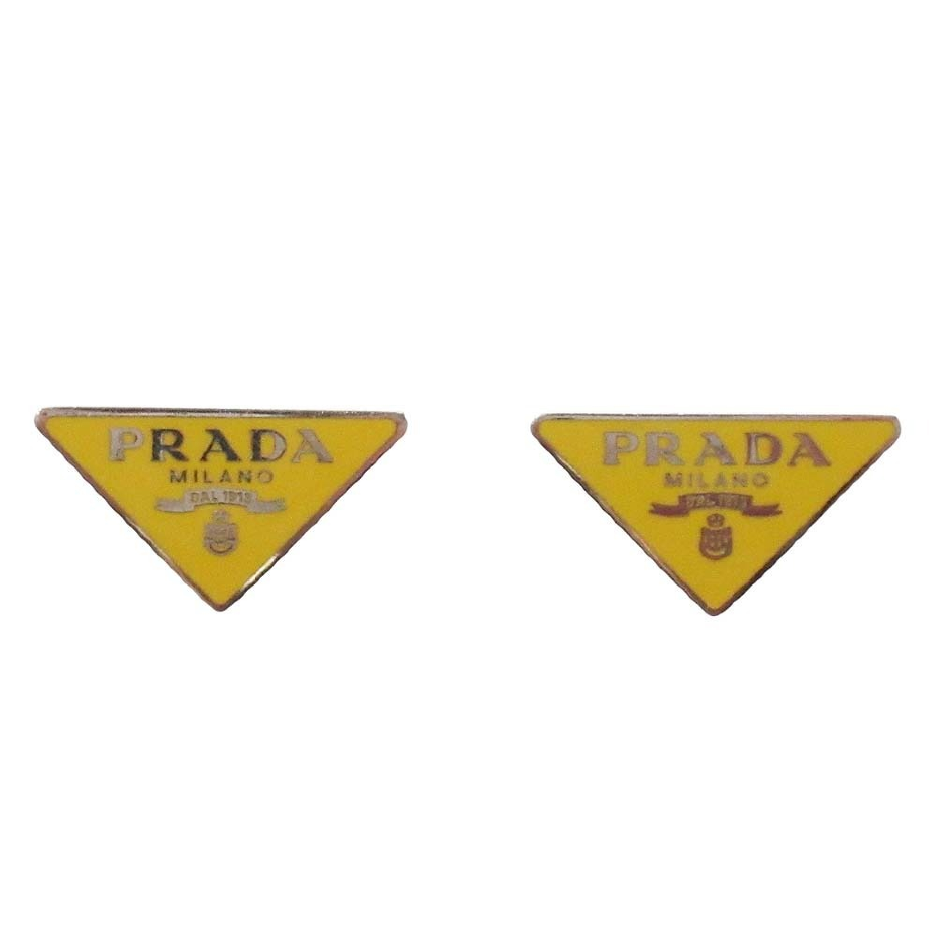 Triangle Logo Stud Earrings, Triangle Plate, Accessory, Jewelry, Yellow, Other Accessories