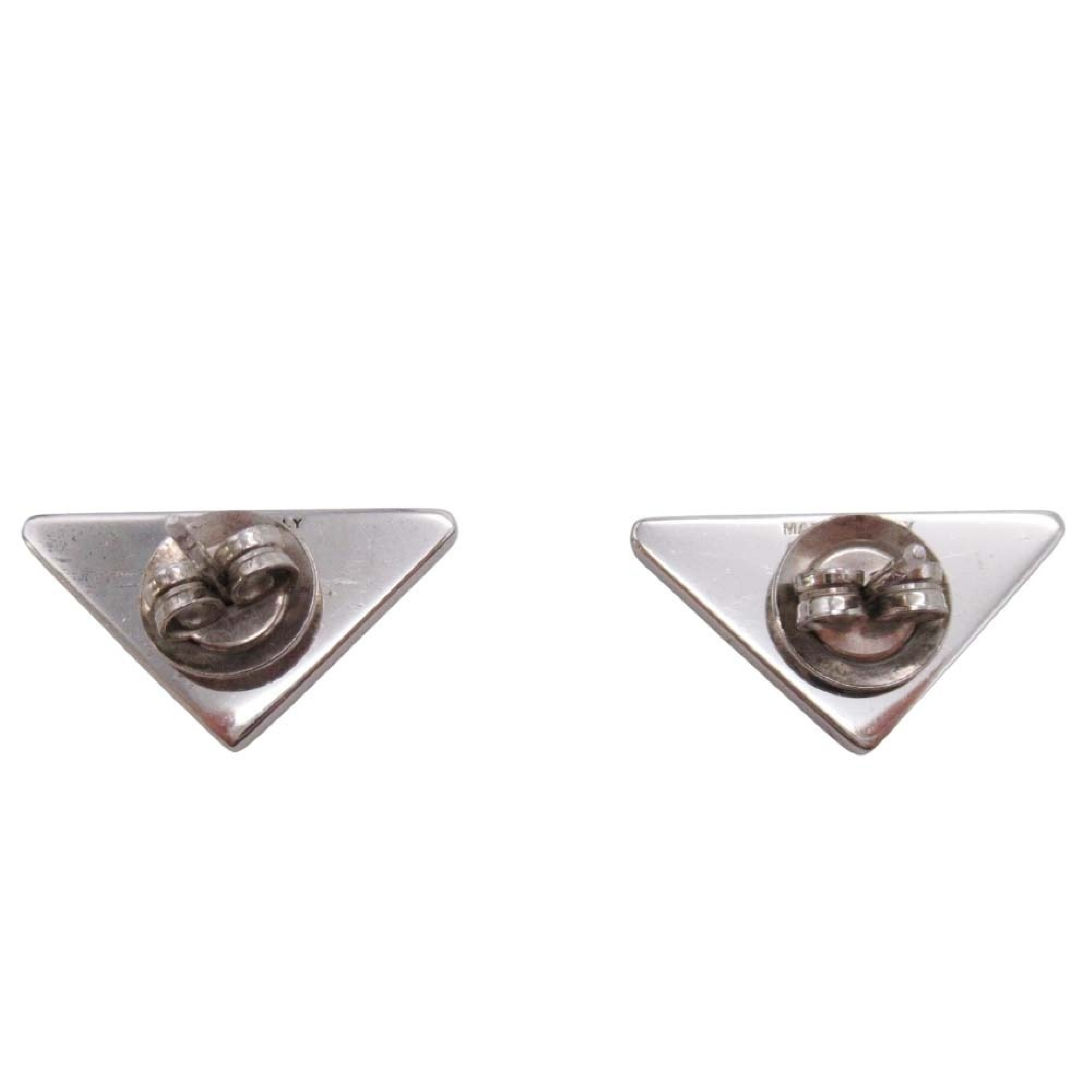 Triangle Logo Stud Earrings, Triangle Plate, Accessory, Jewelry, Yellow, Other Accessories — view 2