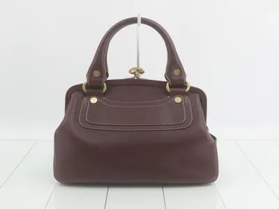 Boogie Bag Leather Clasp Handbag Bordeaux