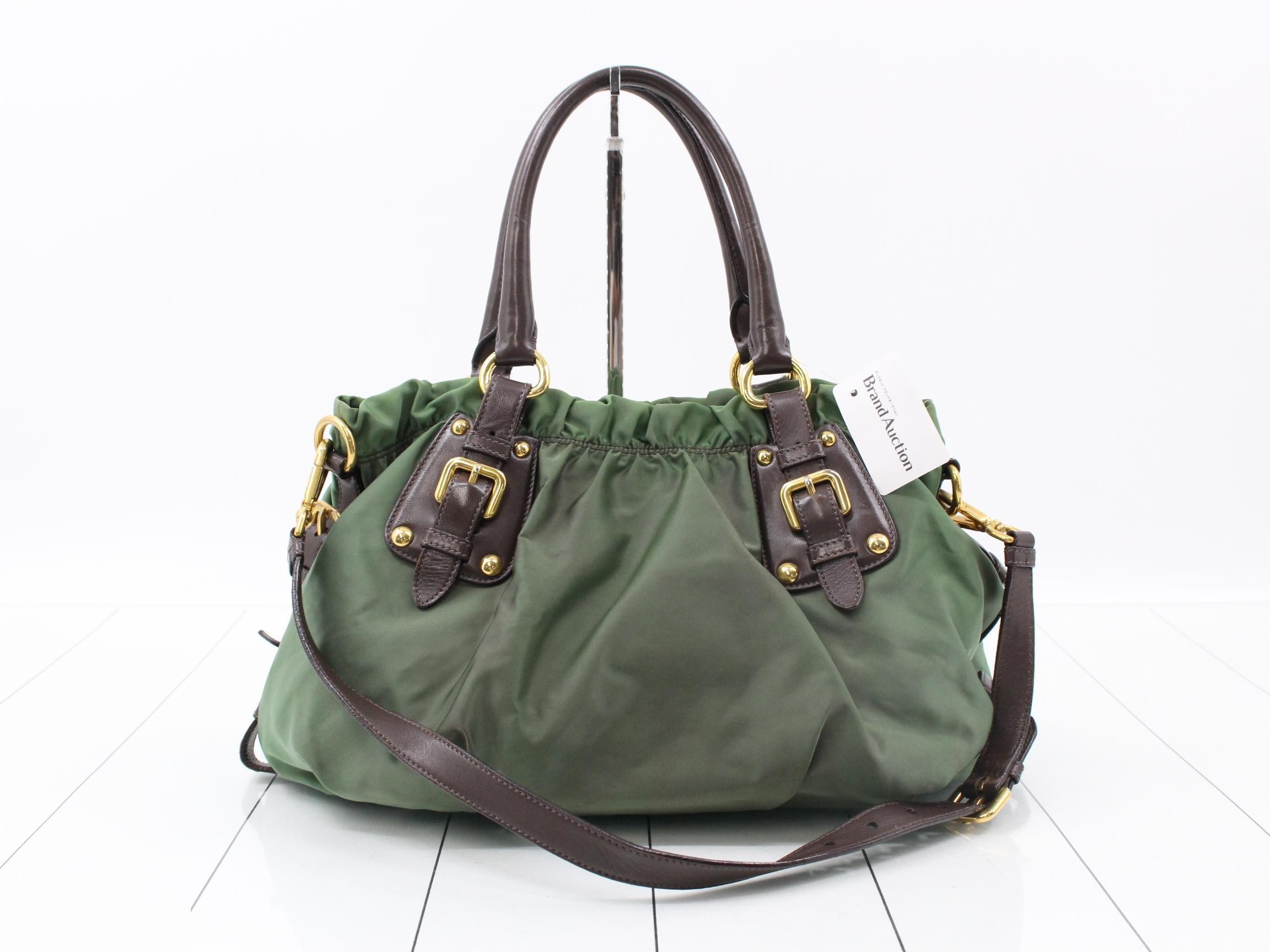 Gathered khaki bag — view 2