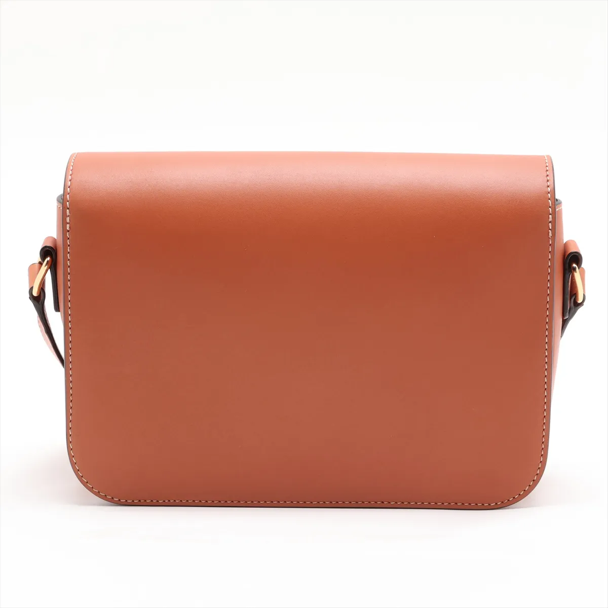 Triomphe Teen Leather Shoulder Bag, Brown — view 2