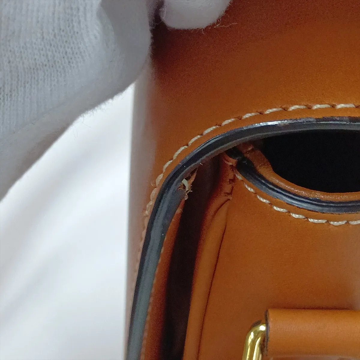 Triomphe Teen Leather Shoulder Bag, Brown — view 12