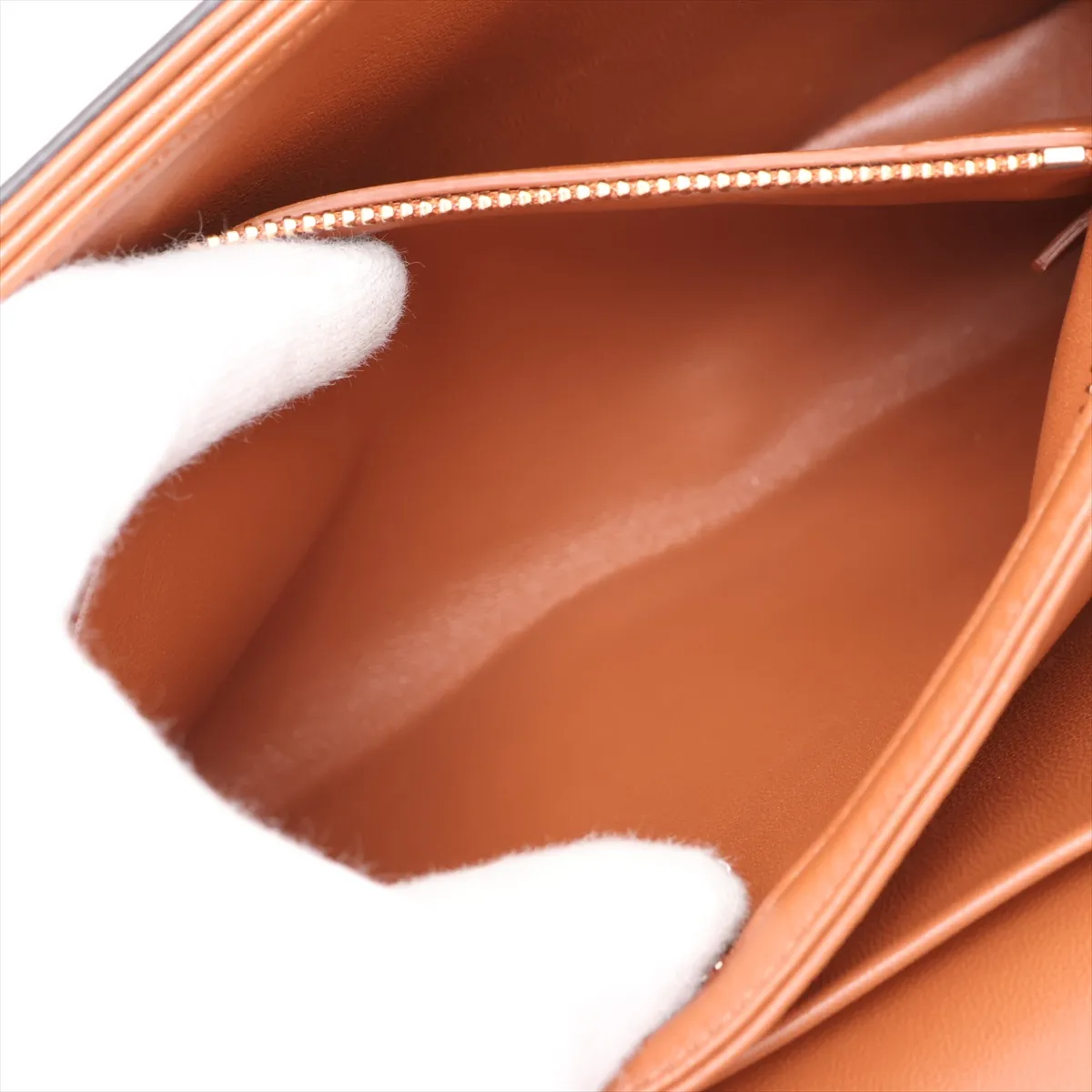 Triomphe Teen Leather Shoulder Bag, Brown — view 10