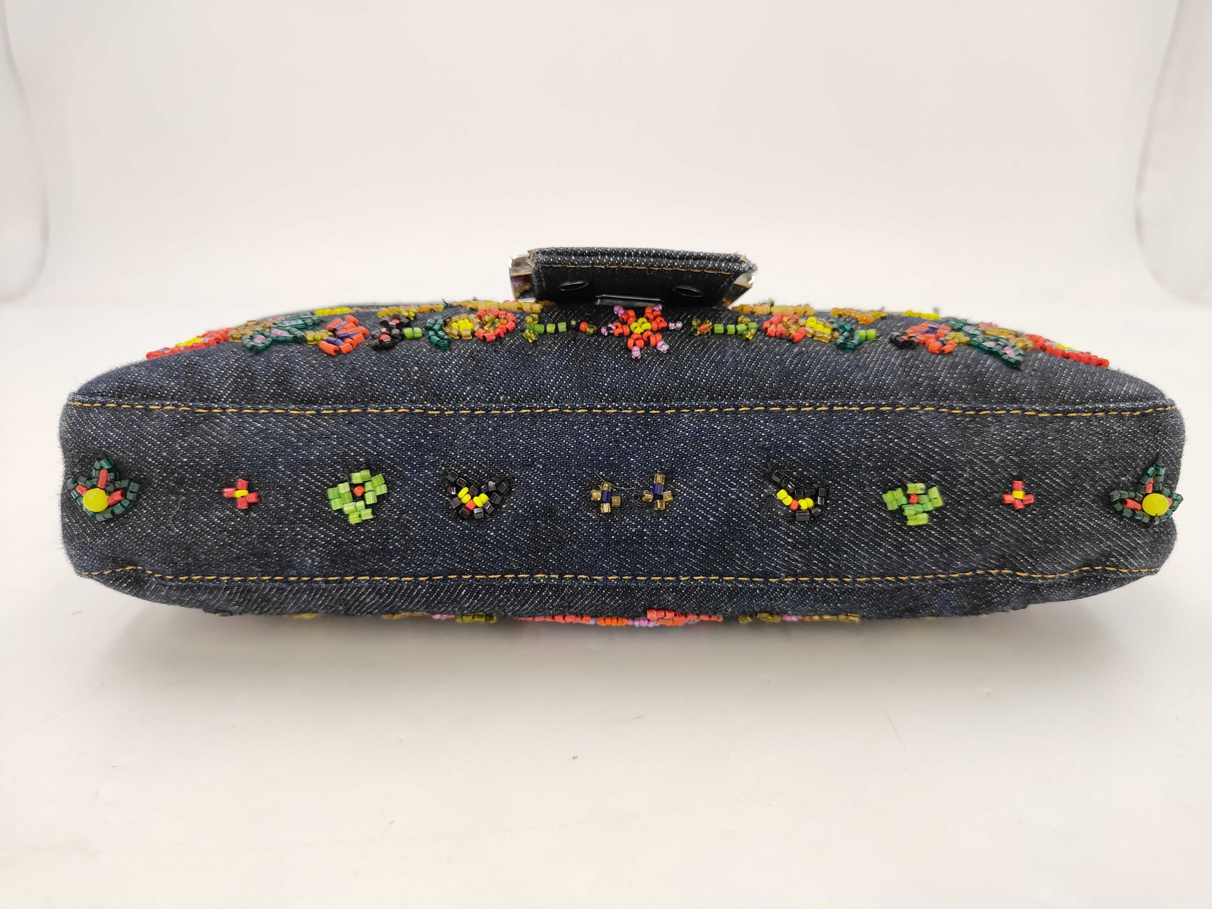 Denim Beaded Mamma Bucket Handbag — view 3