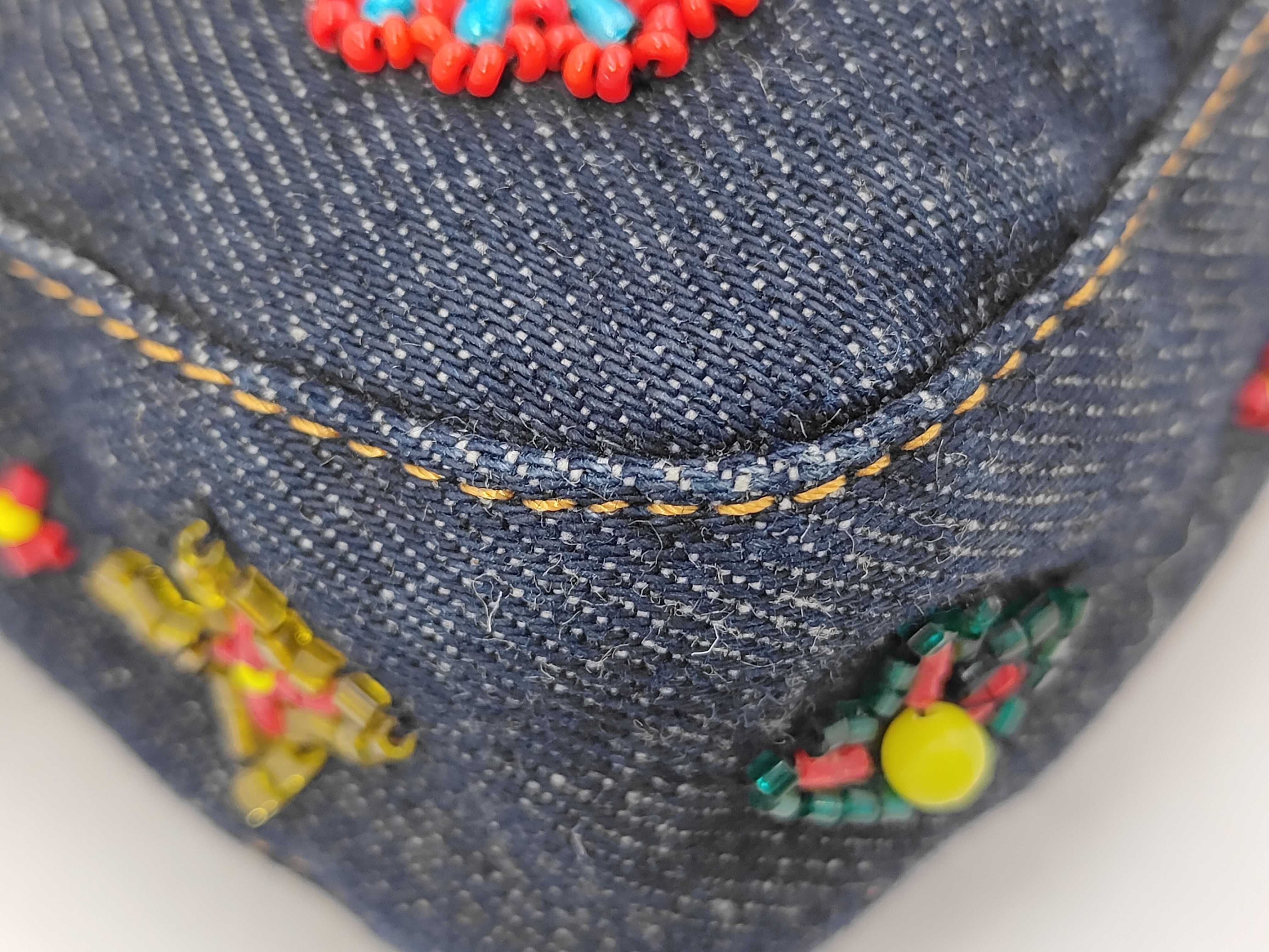 Denim Beaded Mamma Bucket Handbag — view 4