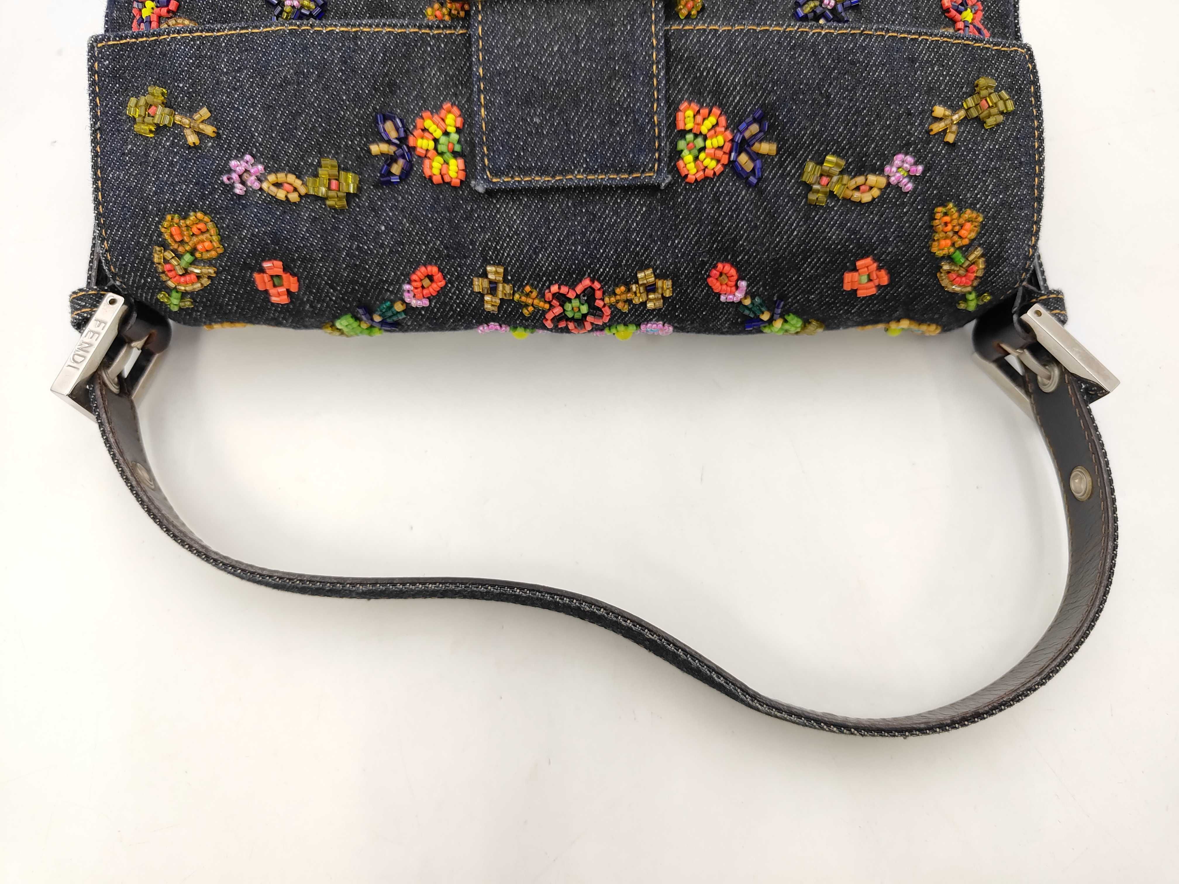 Denim Beaded Mamma Bucket Handbag — view 5