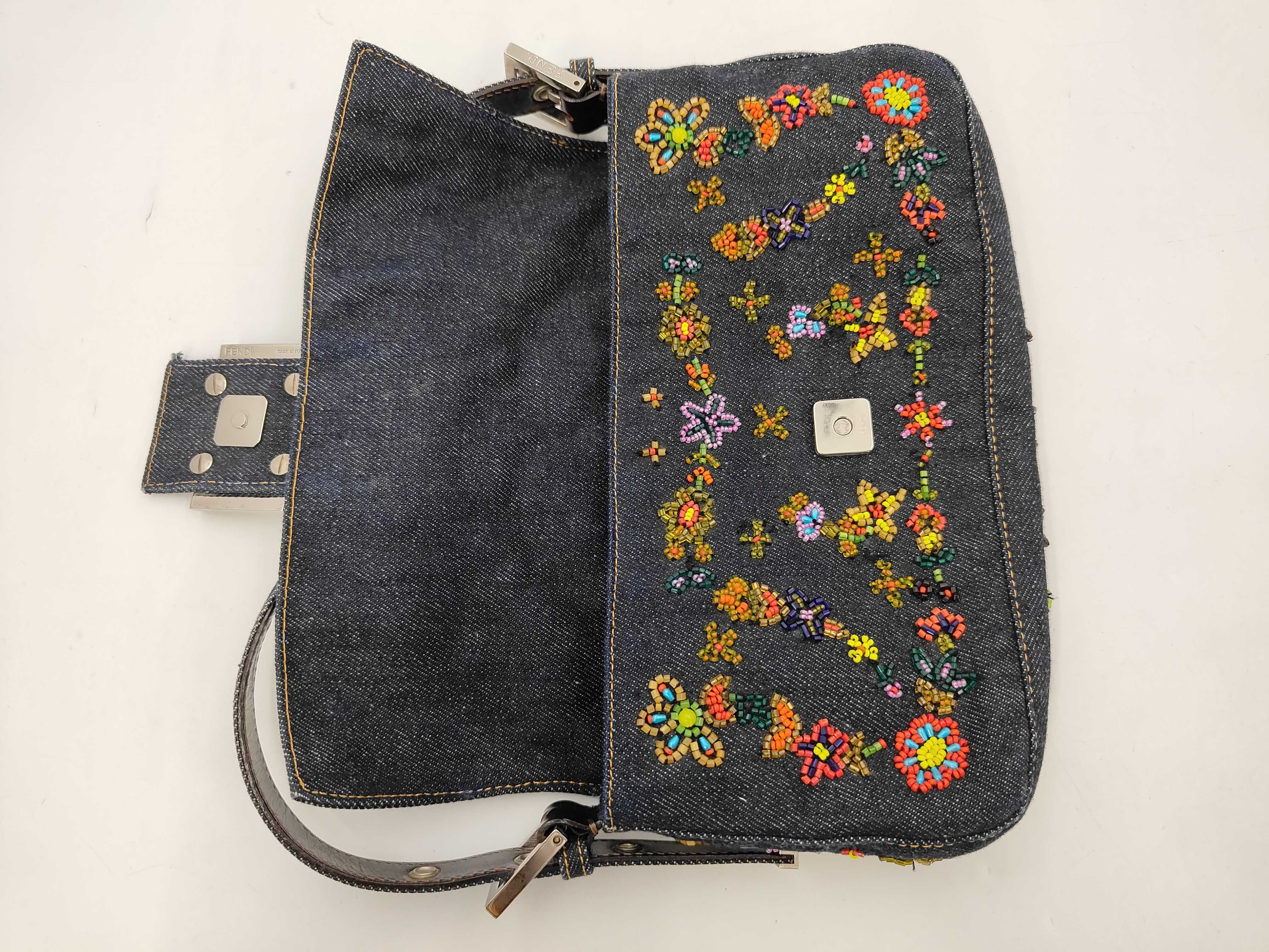 Denim Beaded Mamma Bucket Handbag — view 8