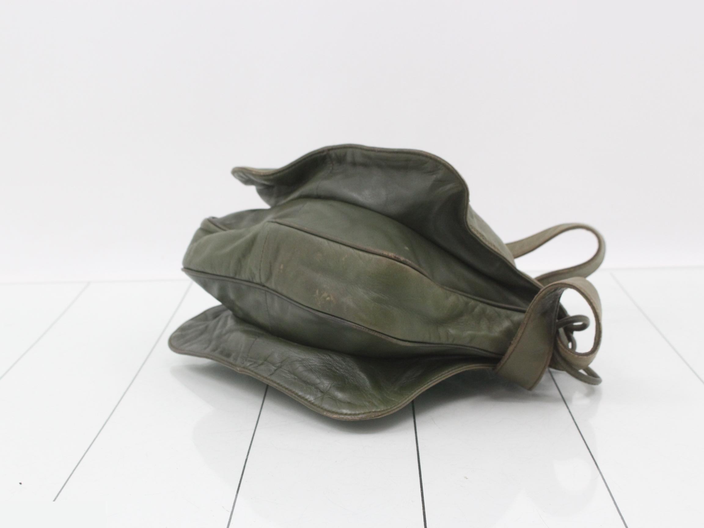 Leather Anagram Shoulder Bag, Green, Gold Hardware — view 6