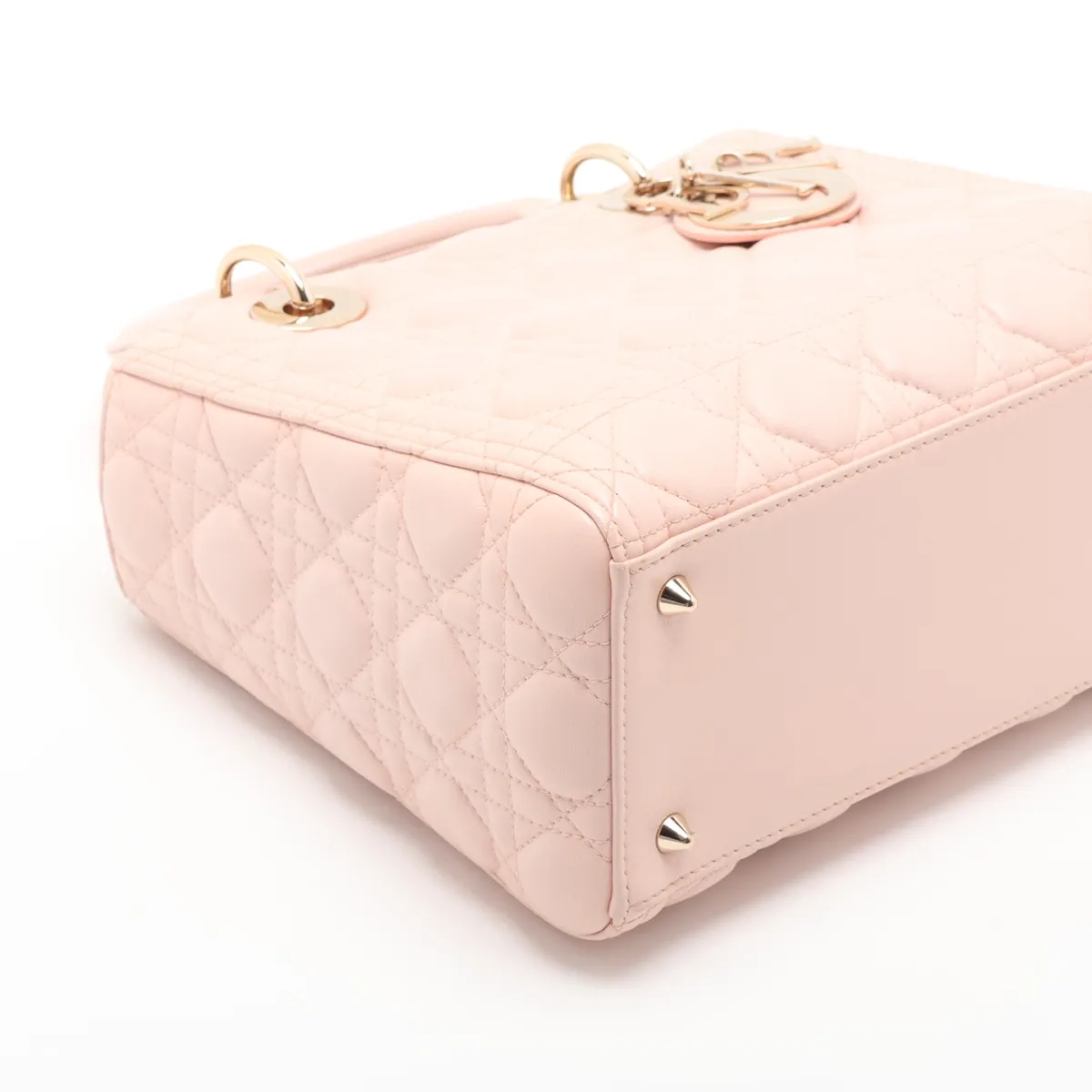 Cannage Lady Dior Leather 2-Way Handbag Pink — view 4
