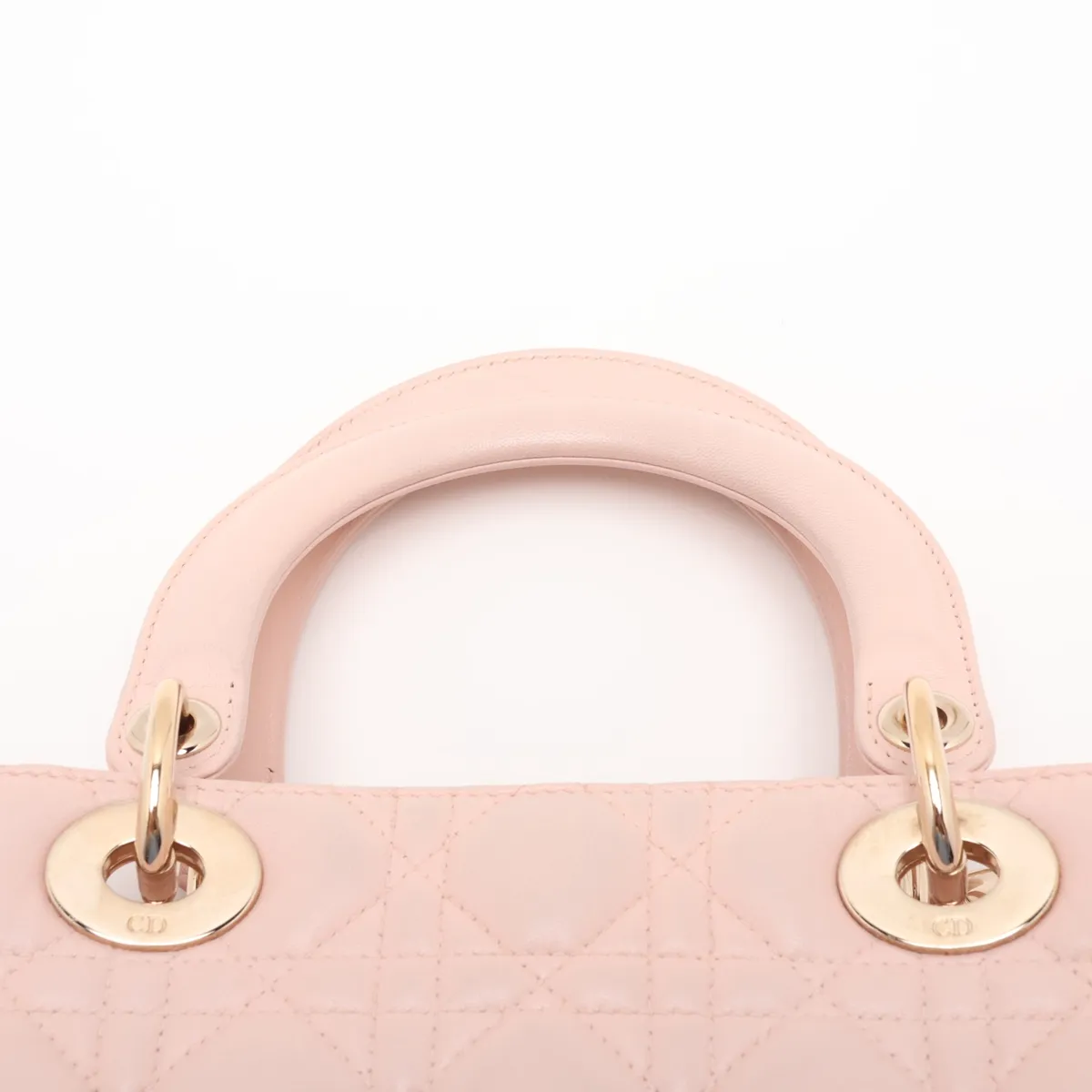 Cannage Lady Dior Leather 2-Way Handbag Pink — view 6