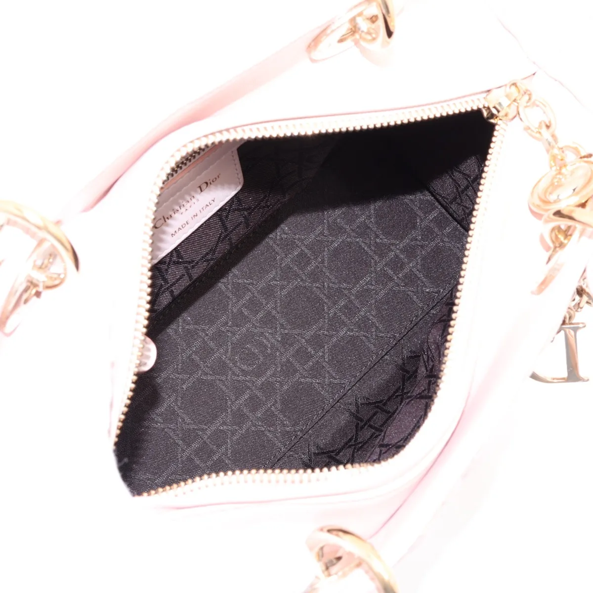 Cannage Lady Dior Leather 2-Way Handbag Pink — view 8