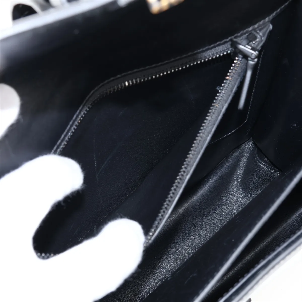 Leather x Studs 2-Way Shoulder Bag, Black — view 10