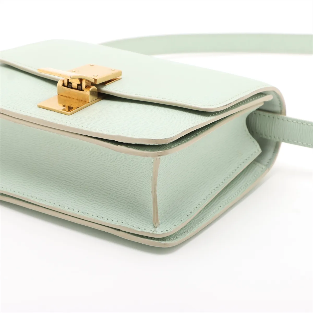 Classic Box Small Leather Shoulder Bag Green — view 3