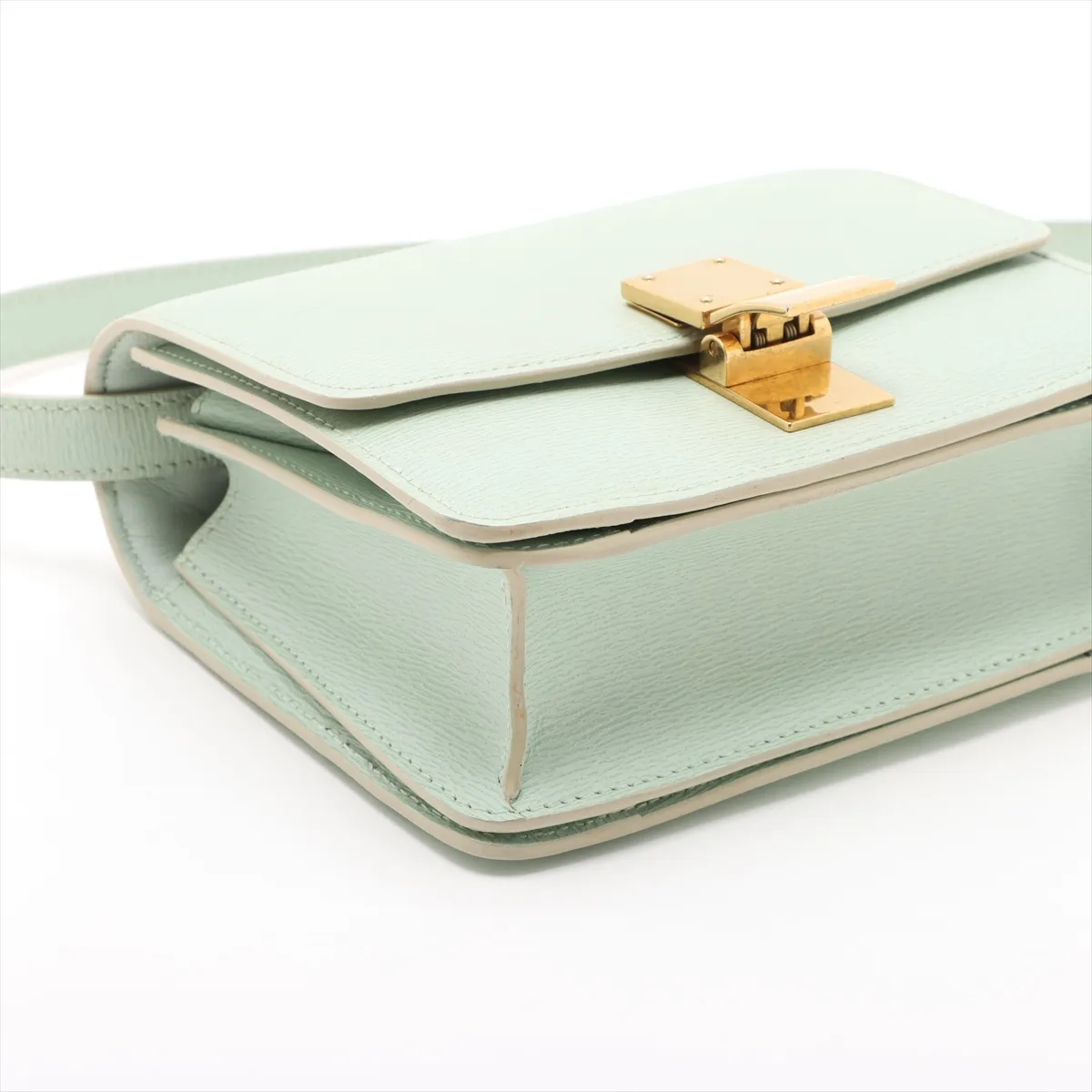 Classic Box Small Leather Shoulder Bag Green — view 4