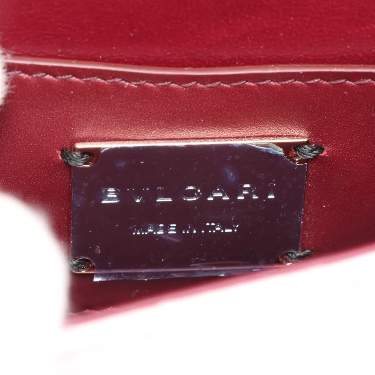 Serpenti Leather Chain Shoulder Bag, Pink, with Mirror — view 7