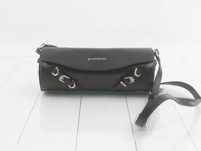 Voyeux Leather Shoulder Bag, Black