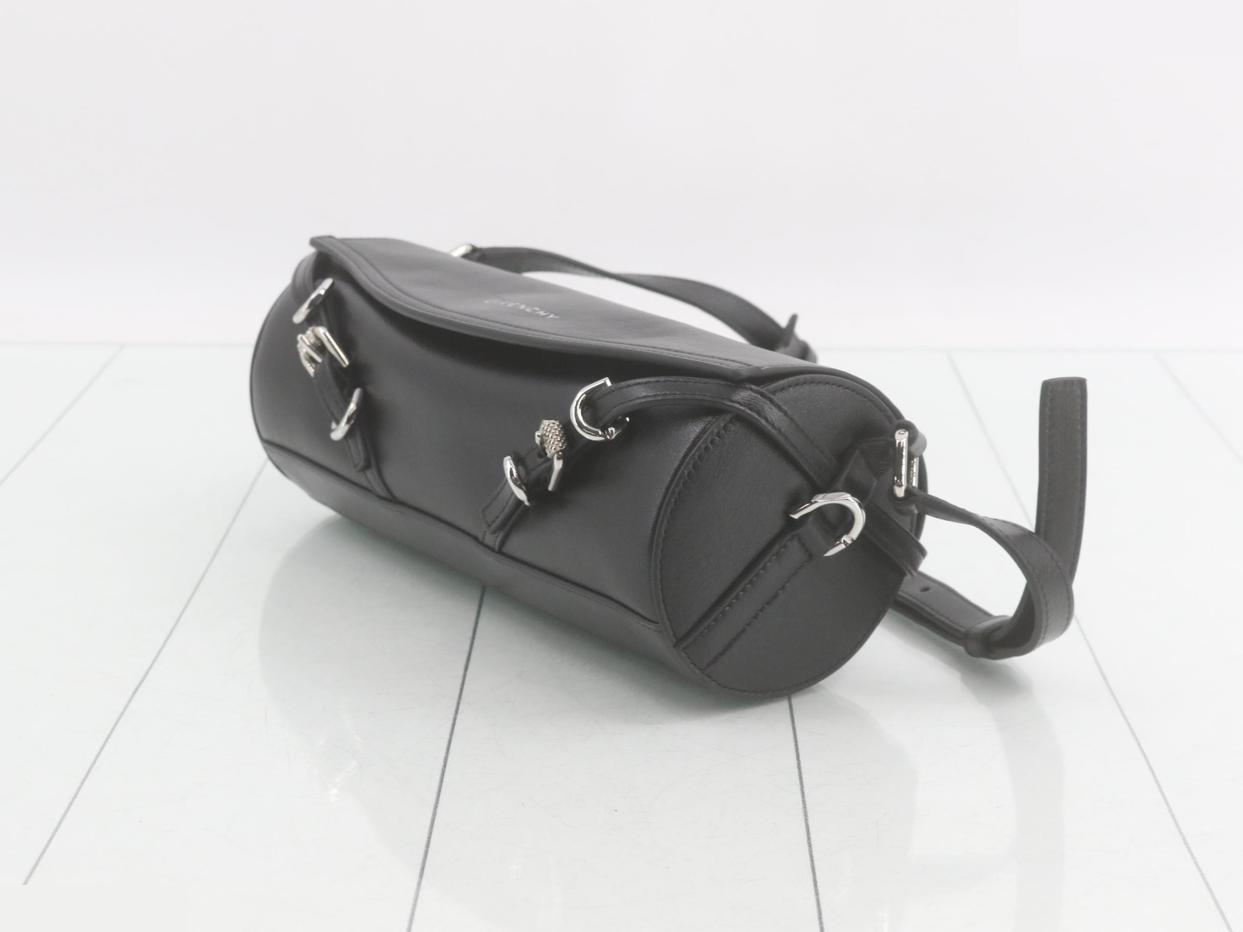 Voyeux Leather Shoulder Bag, Black — view 6
