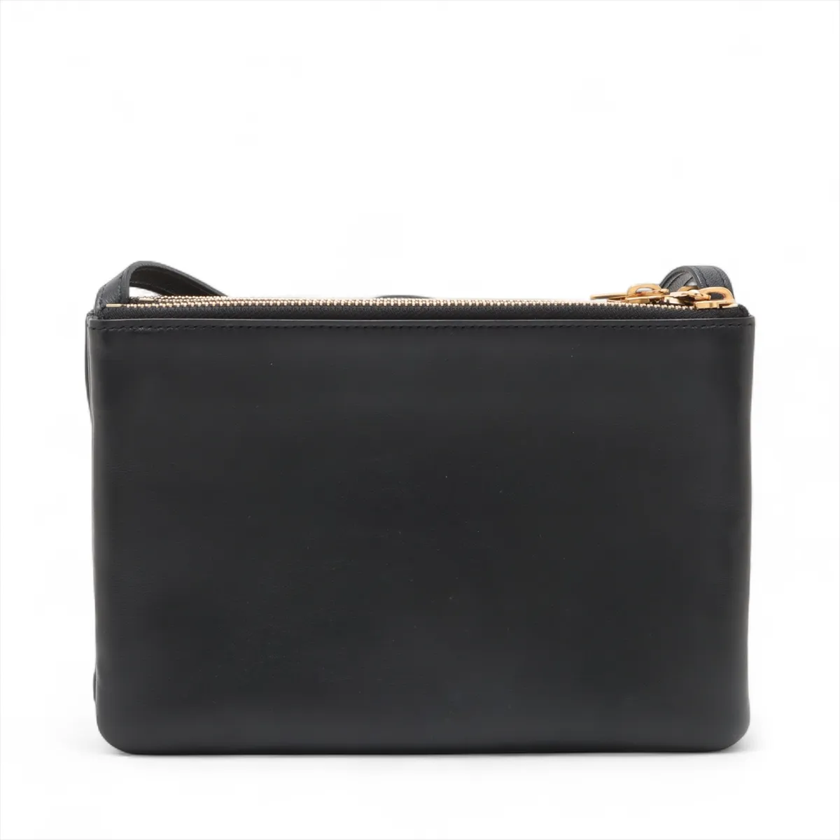 Trio Small Leather Shoulder Bag Black — view 2
