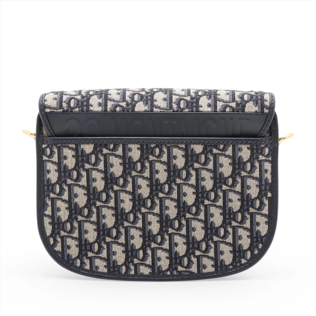 Oblique Bobby Canvas x Leather Shoulder Bag, Navy — view 2