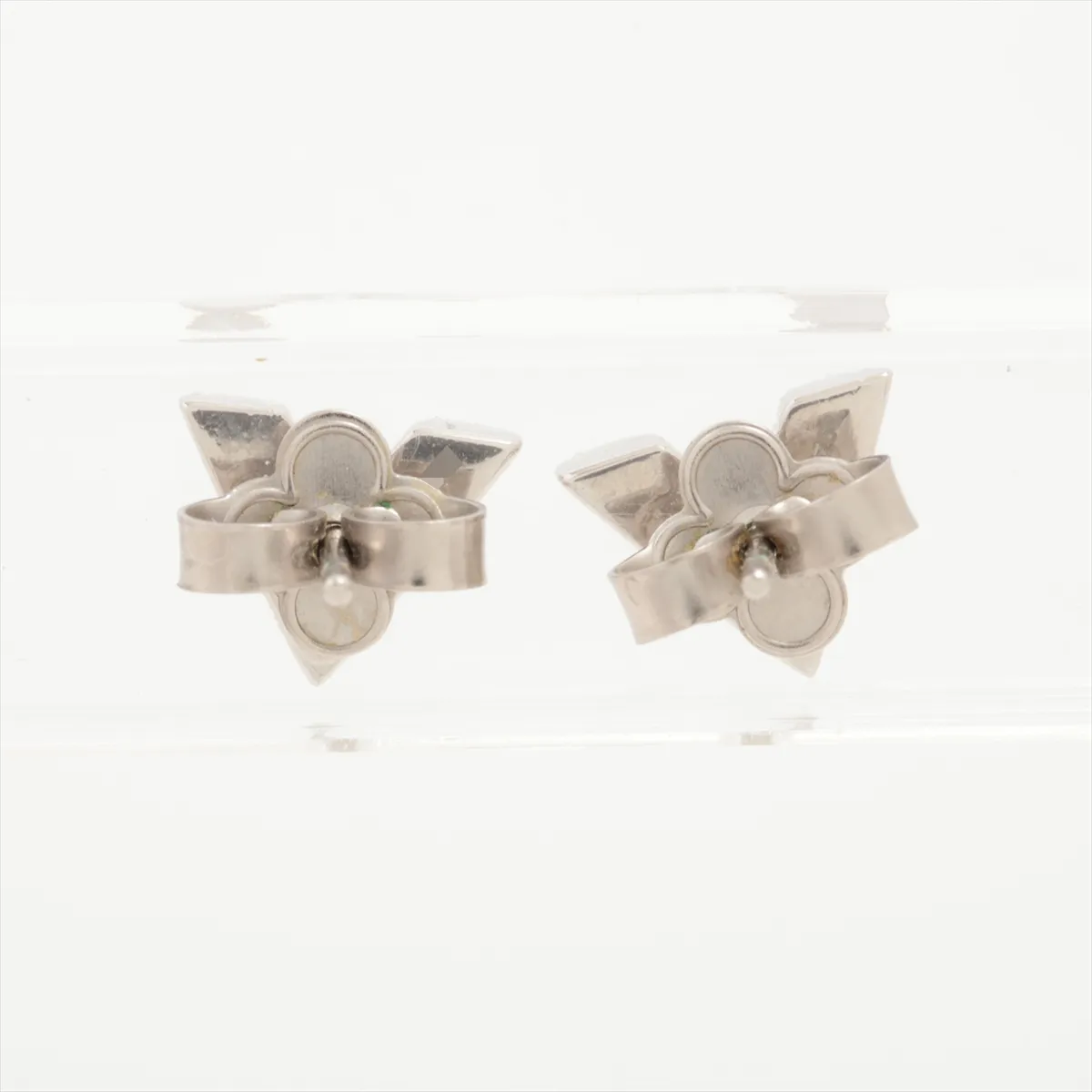 M63208 Essential V Earrings LE0250 (Pair) GP Silver. Shows signs of wear, — view 2