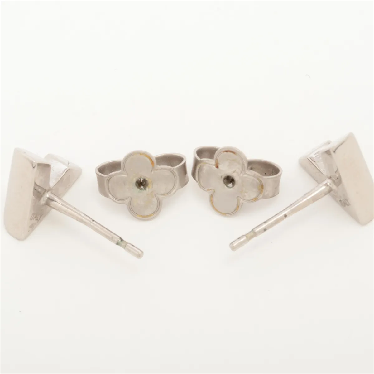 M63208 Essential V Earrings LE0250 (Pair) GP Silver. Shows signs of wear, — view 4