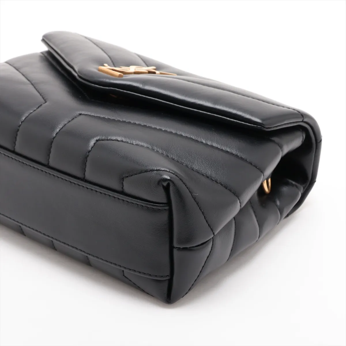 Loulou Leather Shoulder Bag, Black, 678401 — view 3