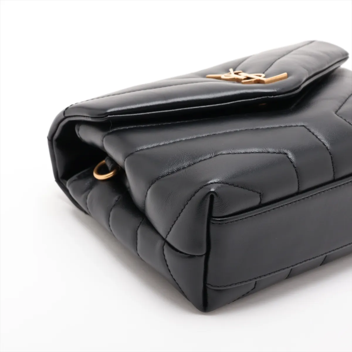 Loulou Leather Shoulder Bag, Black, 678401 — view 4