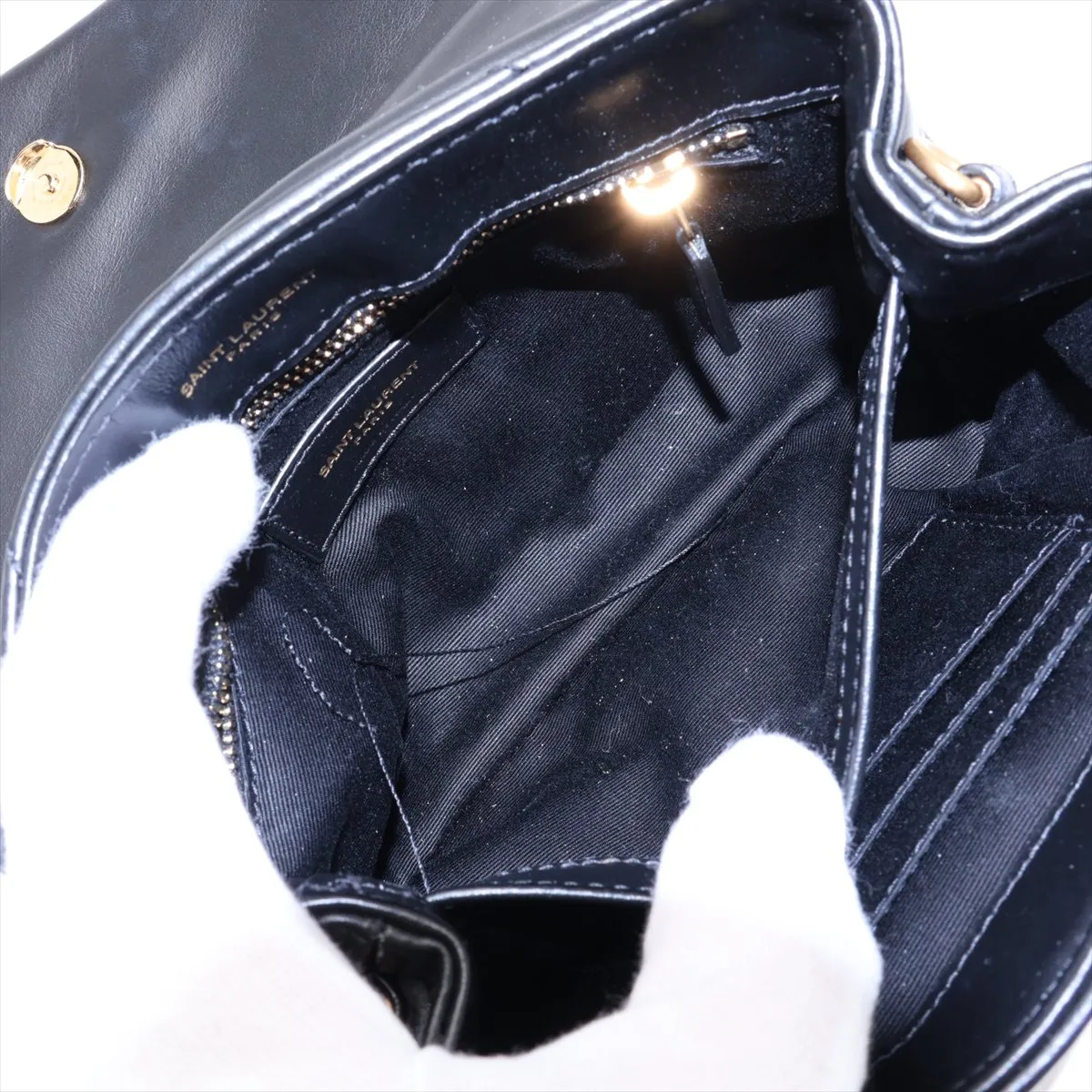 Loulou Leather Shoulder Bag, Black, 678401 — view 7
