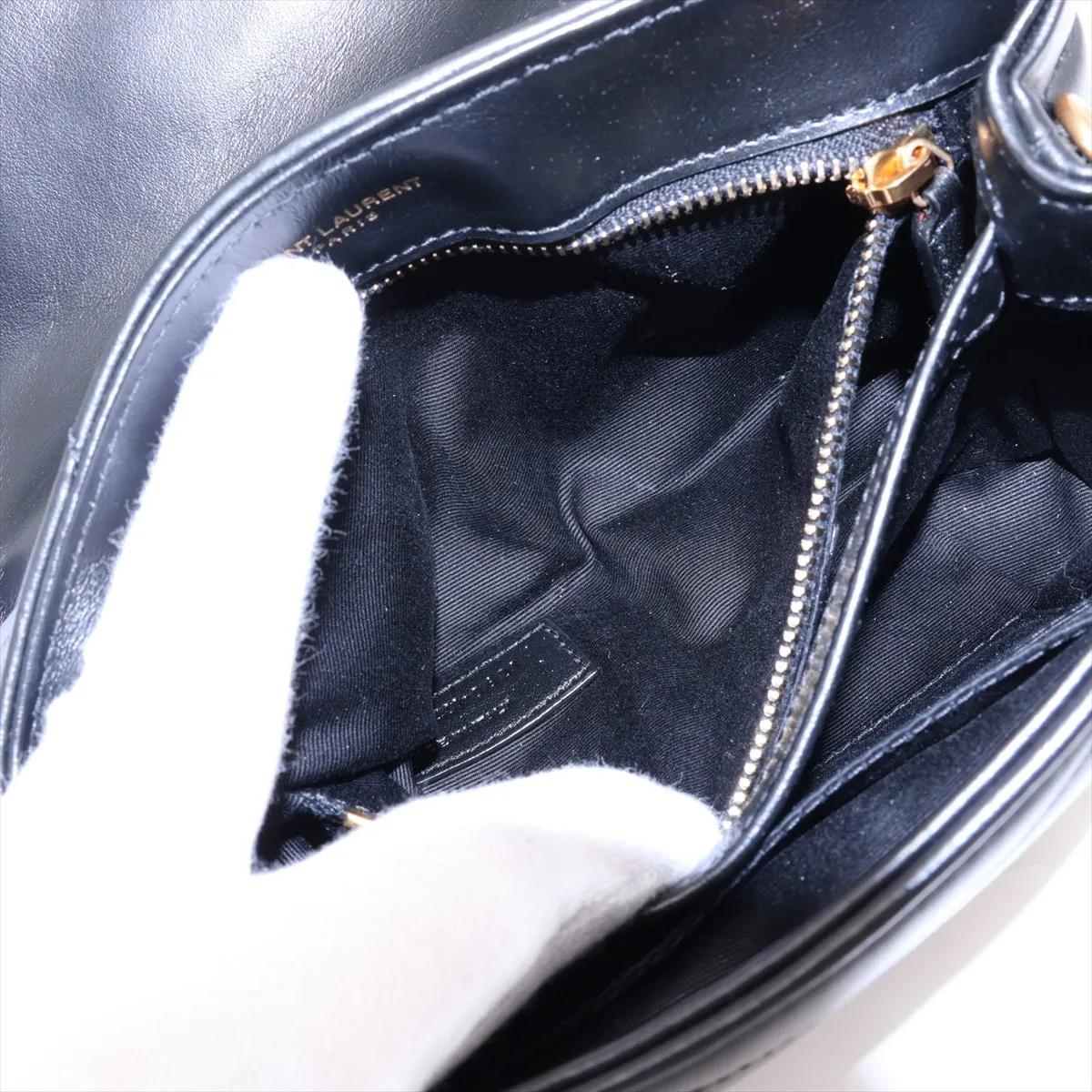Loulou Leather Shoulder Bag, Black, 678401 — view 8