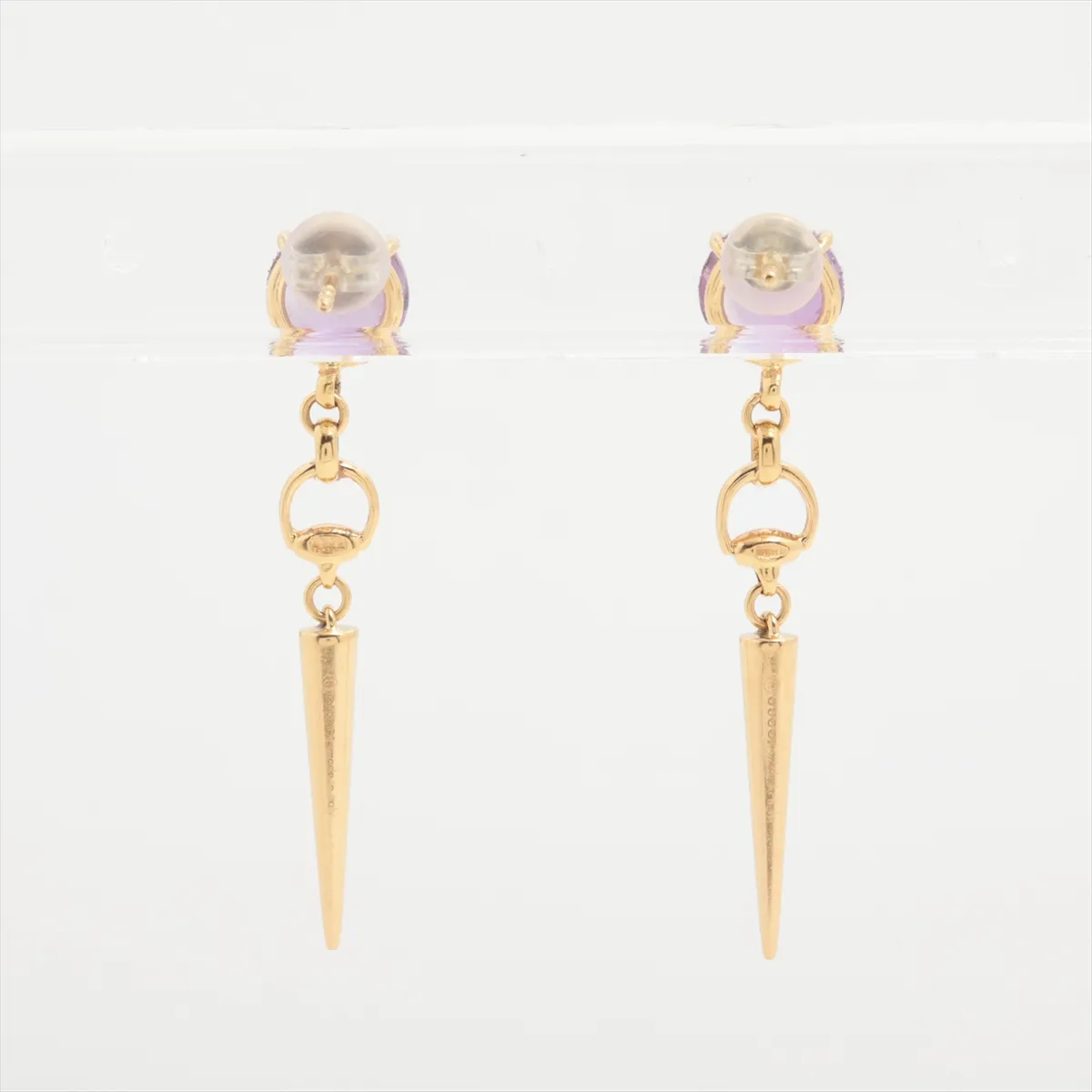 colored gemstone earrings, 750 (Yellow Gold) x Pt900, total weight 5.1g. — view 2