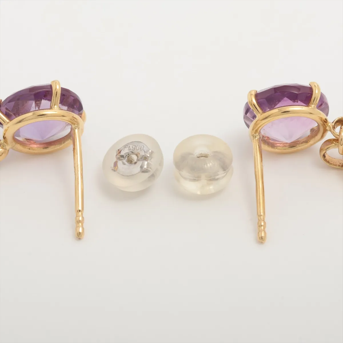 colored gemstone earrings, 750 (Yellow Gold) x Pt900, total weight 5.1g. — view 4