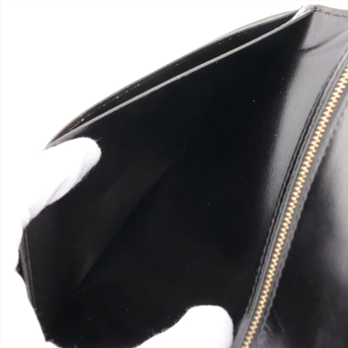 Bearn Classic Box Calf Long Wallet, Black with Gold Hardware, F: 2002 — view 6
