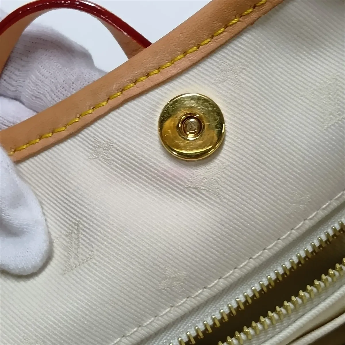 Monogram Jacquard Carryall NM PM M24707 White (RFID detected) — view 12