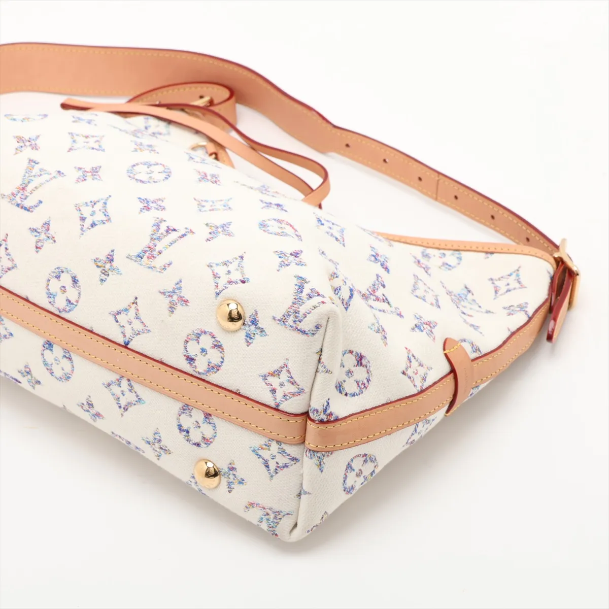 Monogram Jacquard Carryall NM PM M24707 White (RFID detected) — view 3