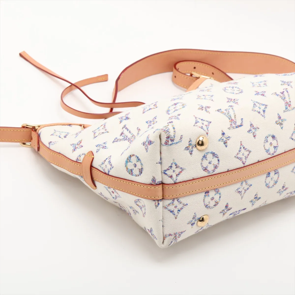 Monogram Jacquard Carryall NM PM M24707 White (RFID detected) — view 4