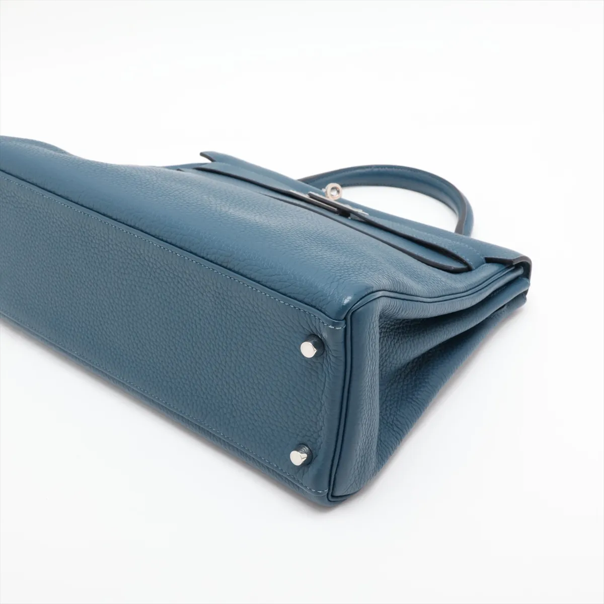 [Individually packaged] Hermes Kelly 32 Retournée Taurillon Clemence Colvert Silver Hardware R: 2014 — view 3