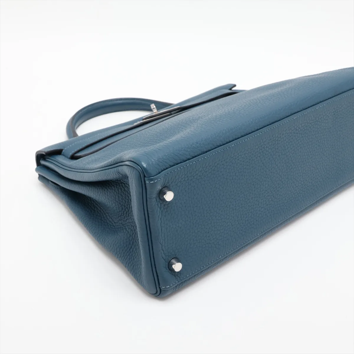 [Individually packaged] Hermes Kelly 32 Retournée Taurillon Clemence Colvert Silver Hardware R: 2014 — view 4