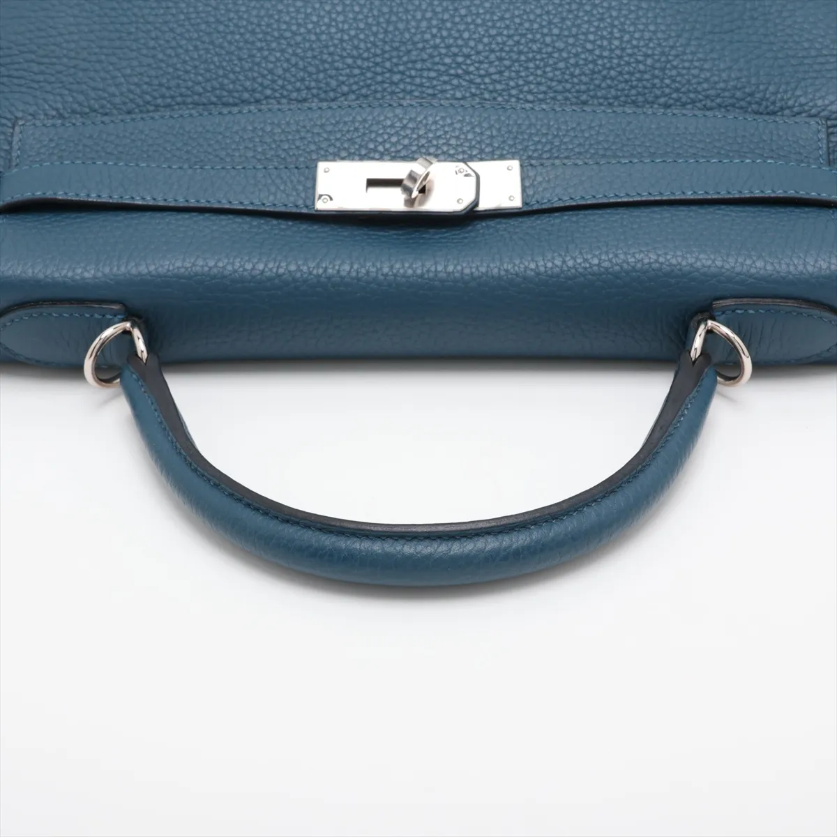 [Individually packaged] Hermes Kelly 32 Retournée Taurillon Clemence Colvert Silver Hardware R: 2014 — view 5