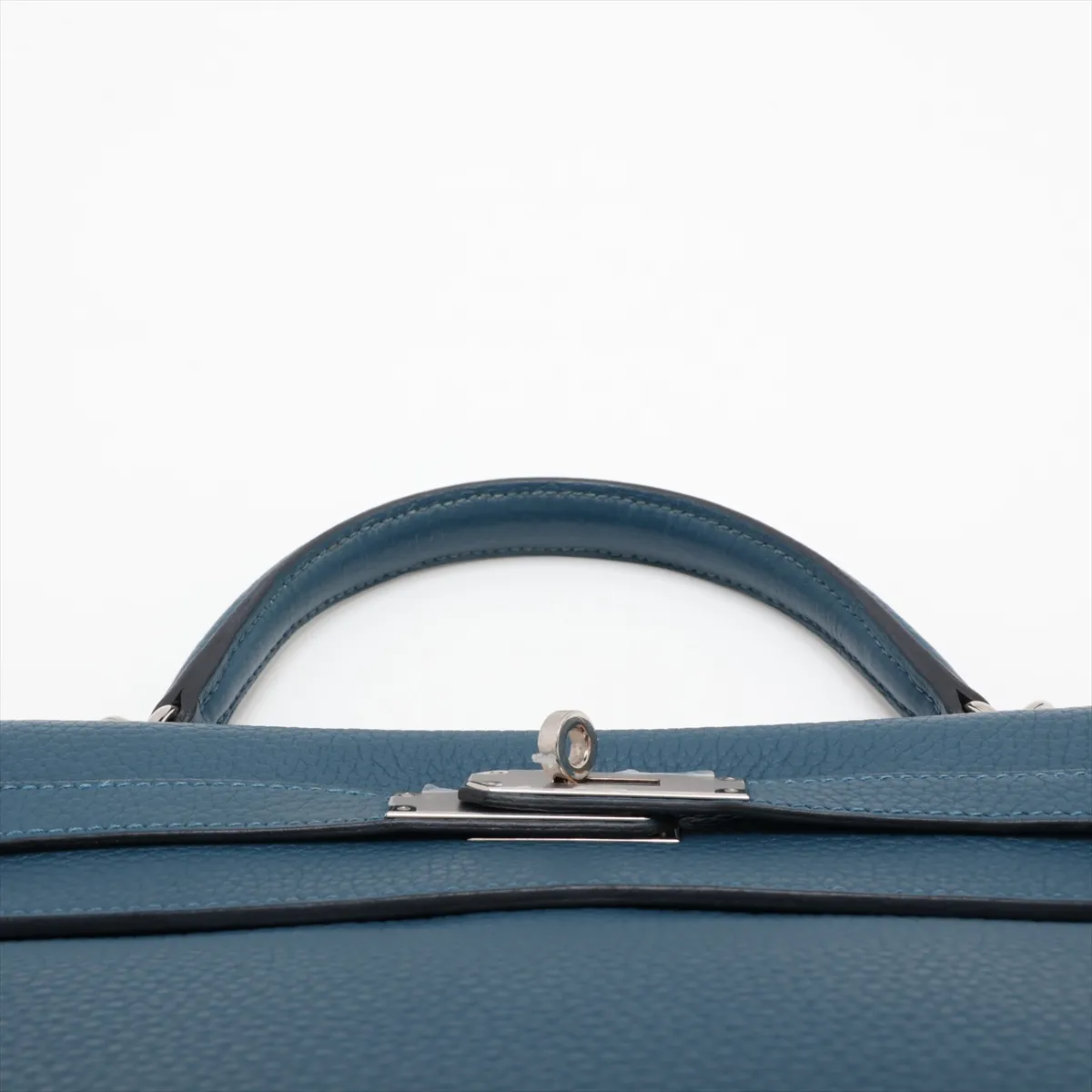 [Individually packaged] Hermes Kelly 32 Retournée Taurillon Clemence Colvert Silver Hardware R: 2014 — view 6