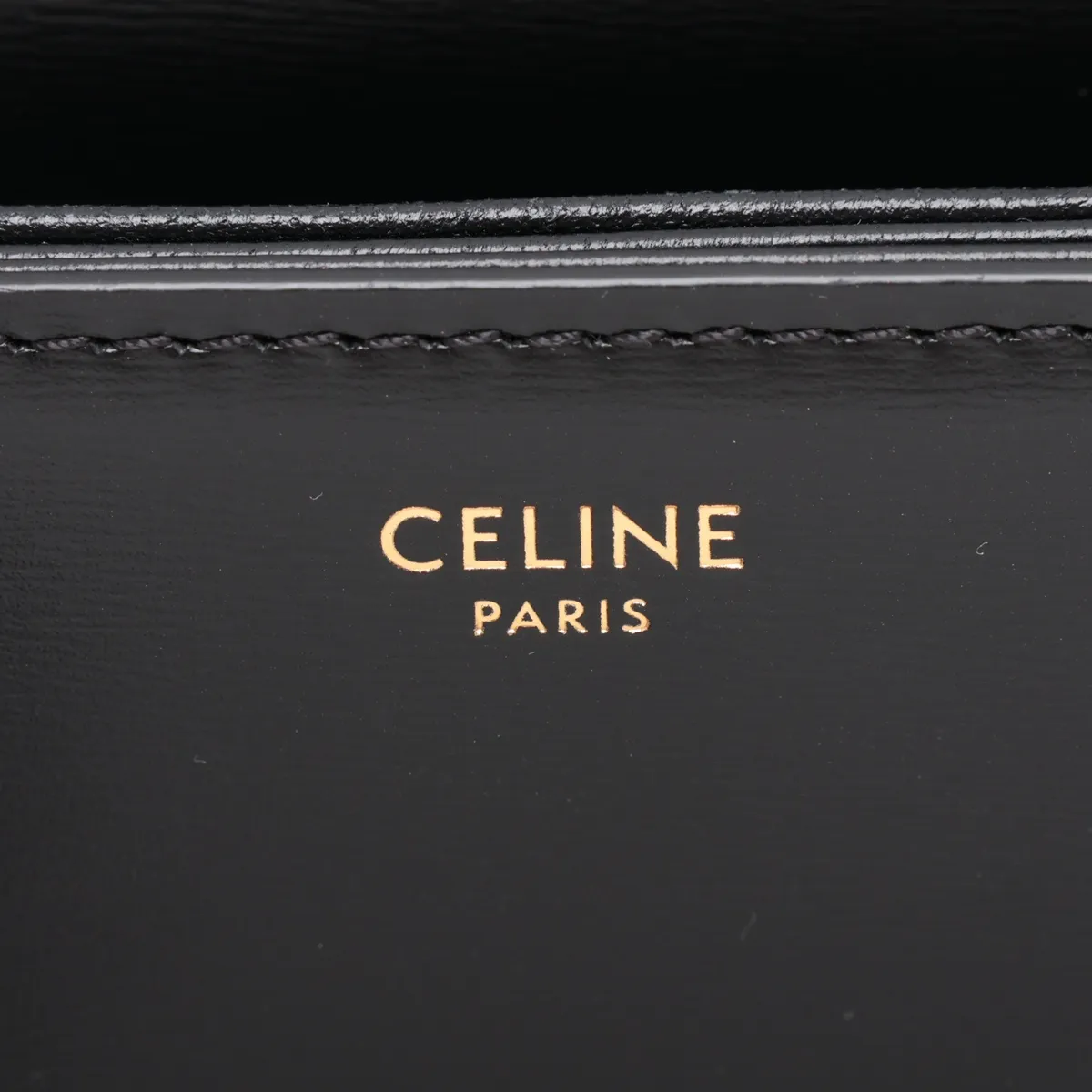 Triomphe Teen Leather Shoulder Bag, Black — view 11