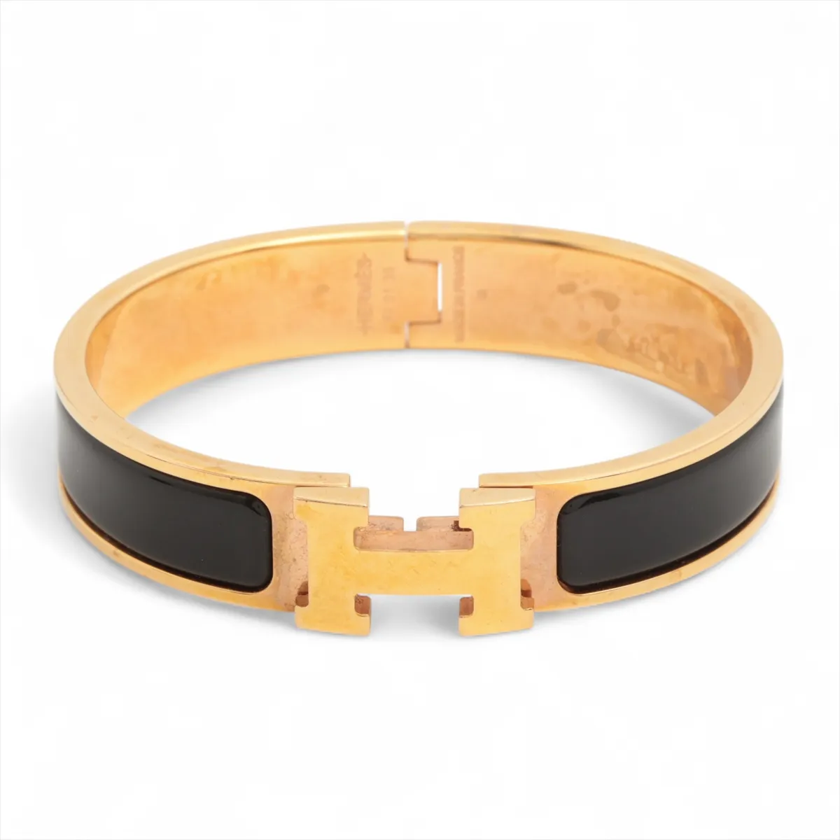 Click Crack H Bangle GP x Enamel Gold x Black Scratches Dullness Dirt Discoloration